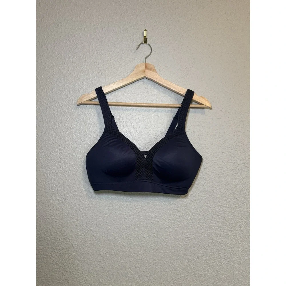 Breezies Modern Sport Contour Sport Bra Navy Blue 38C full Coverage Wire Free
